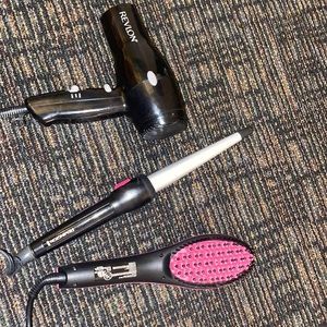 Curling wand, Blow dryer, Straightening brush